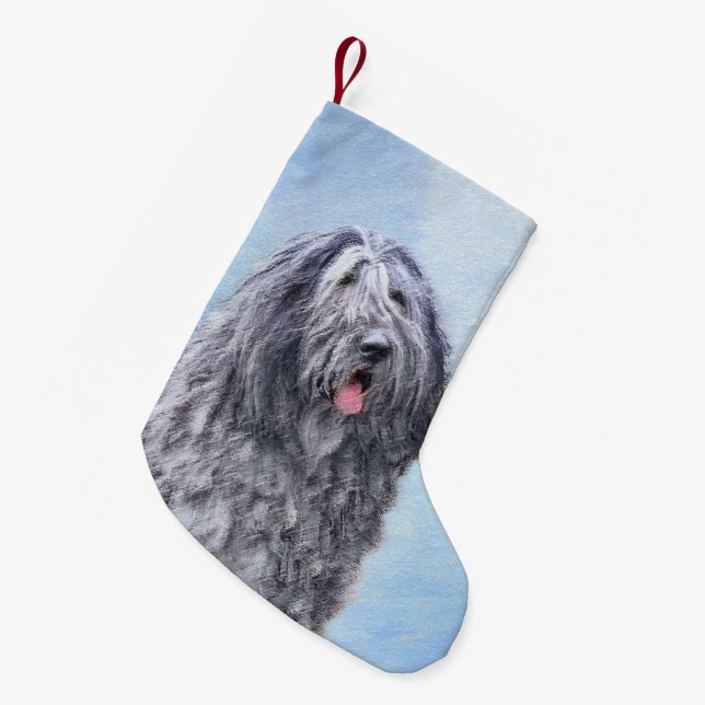 Bergamasco Sheepdog Malerei - Niedlicher Original  Kleiner Weihnachtsstrumpf (Vorderansicht (hängend))