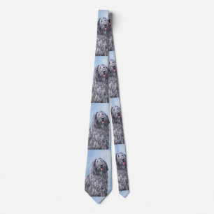 Bergamasco Sheepdog Malerei - Niedlicher Original Krawatte