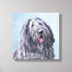 Bergamasco Sheepdog Malerei - Niedlicher Original  Leinwanddruck