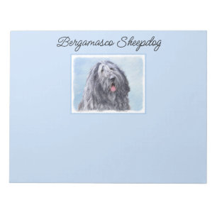 Bergamasco Sheepdog Malerei - Niedlicher Original Notizblock