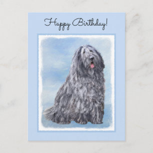 Bergamasco Sheepdog Malerei - Niedlicher Original  Postkarte