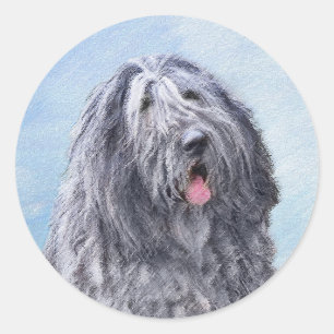 Bergamasco Sheepdog Malerei - Niedlicher Original  Runder Aufkleber