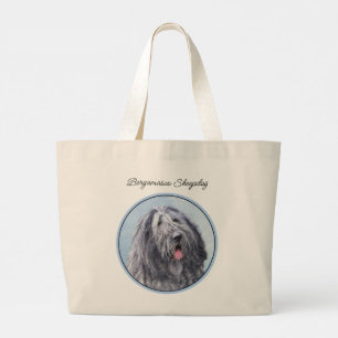 Bergamasco Sheepdog Schepherd Malerei Niedlicher H Jumbo Stoffbeutel