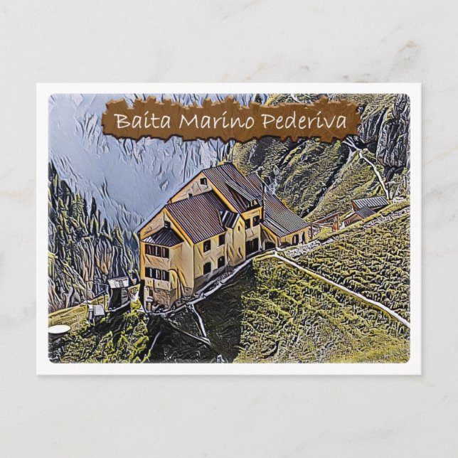 Bergamo al Principe - Dolomiti - Bergahütte Postkarte (Vorderseite)
