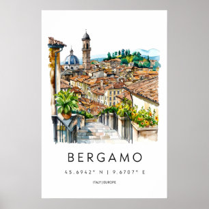 Bergamo Aquarell 3 Poster