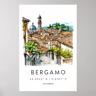 Bergamo Aquarell 3 Poster
