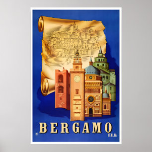 Bergamo Druck Italien Reiseplakat Italienische Kun Poster
