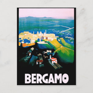 Bergamo, Italien, Luftansicht. Region Lombardei. Postkarte