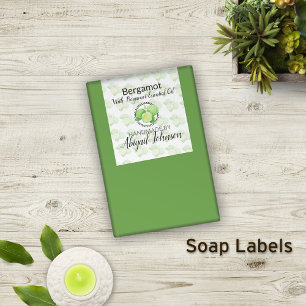 Bergamot Soap   Artisan Handmade   Homemade Label Rechteckiger Aufkleber