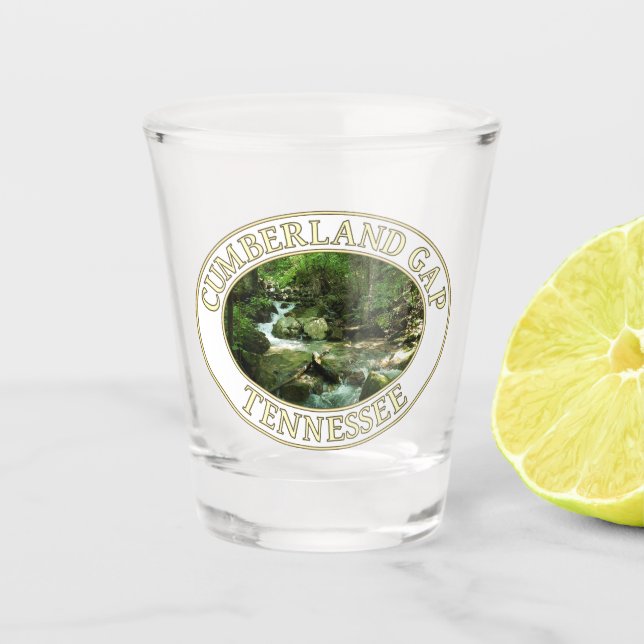 Bergbach am Cumberland Gap in Tennessee Schnapsglas (Vorderseite)
