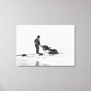 Bergbau auf Strand bei Nome, Alaska-Fotografie Leinwanddruck