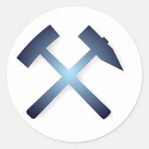 Bergbau mining Symbol Runder Aufkleber