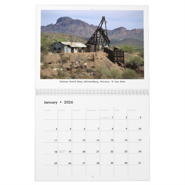 Bergbau-Relikte des amerikanischen Westens Kalender (Jan 2026)