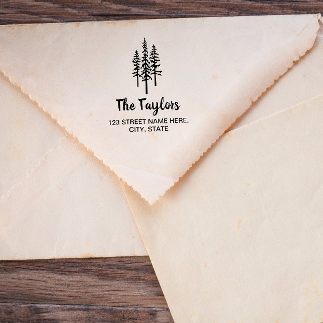 Bergbauernhof Rustikaler Vintager Kiefernbaum Gummistempel (Von Creator hochgeladen)