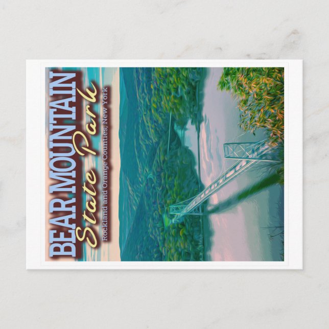 BERGBERGPARKPLATZ - BERGBRÜCKE VON BEAR STAAT NY POSTKARTE (Vorderseite)