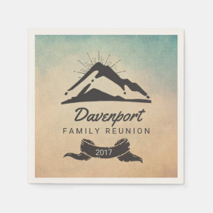 Bergbild mit Wiedersehen der Sun Rays Family Serviette