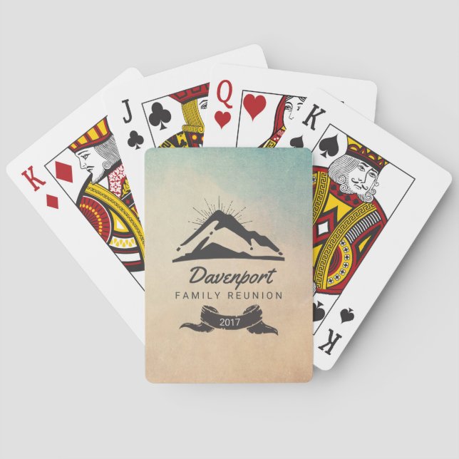 Bergbild mit Wiedersehen der Sun Rays Family Spielkarten (Rückseite)
