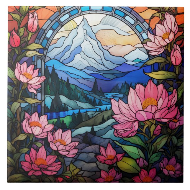 Bergbuntglas  fliese (Vorderseite)