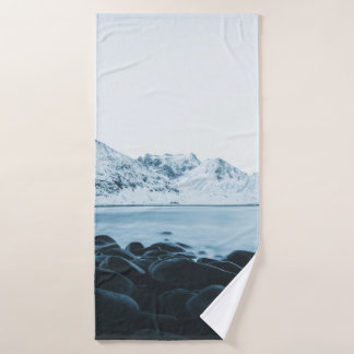 BERGDECKE MIT SCHNEEFOTOGRAFIE BADEHANDTUCH