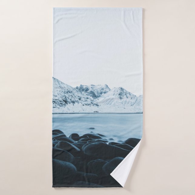 BERGDECKE MIT SCHNEEFOTOGRAFIE BADEHANDTUCH (Badehandtuch)