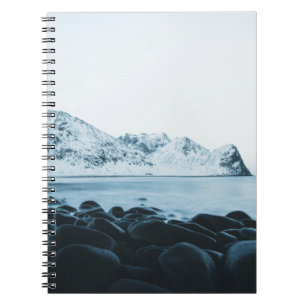 BERGDECKE MIT SCHNEEFOTOGRAFIE NOTIZBLOCK