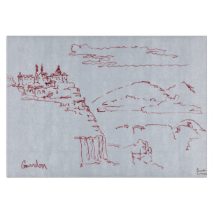 Bergdorf Gourdon  Provence, Frankreich Schneidebrett