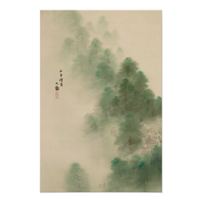 Bergdorf nach Sturm - Yokoyama Taikan Poster (Vorderseite)