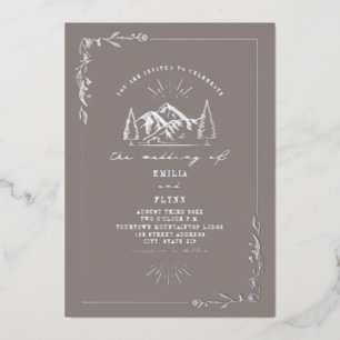 Berge Amethyst Wedding Folieneinladung