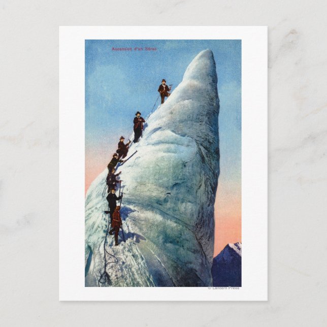 Berge Bergsteiger zum Bergsteigen Postkarte (Vorderseite)