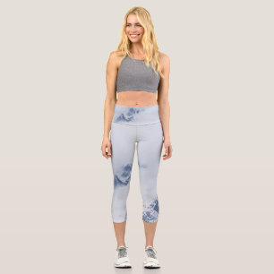 Berge bewölkt capri leggings
