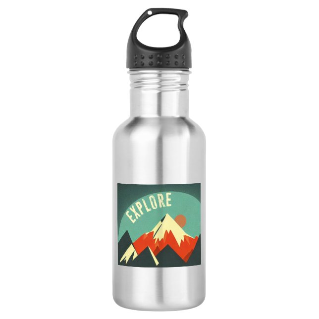 Berge erkunden edelstahlflasche (Vorderseite)