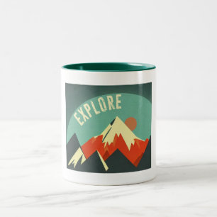 Berge erkunden zweifarbige tasse