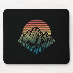 Berge Geometrie Outdoor Retro Camping Wandern Klei Mousepad