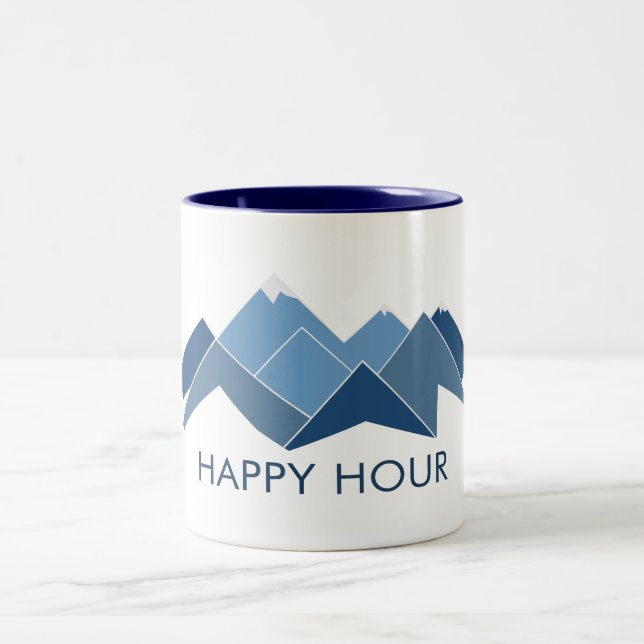 Berge glückliche Stunde Zweifarbige Tasse (Mittel)