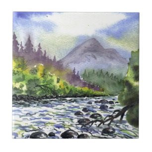 Berge Himmelspainting Destiny Kunstgeschichte Fliese