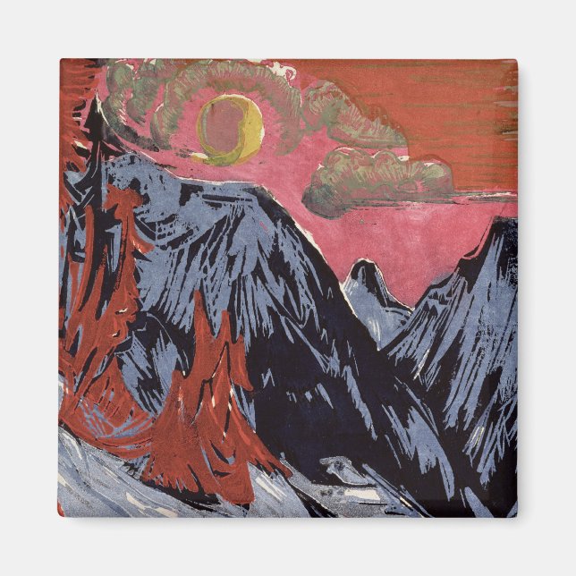 Berge im Winter 1919 Magnet (Vorne)