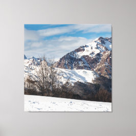 Berge im Winter in Spanien, Canfranc Leinwanddruck