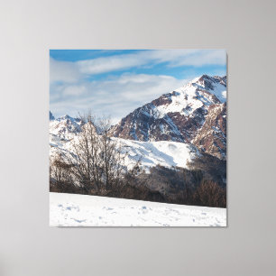 Berge im Winter in Spanien, Canfranc Leinwanddruck