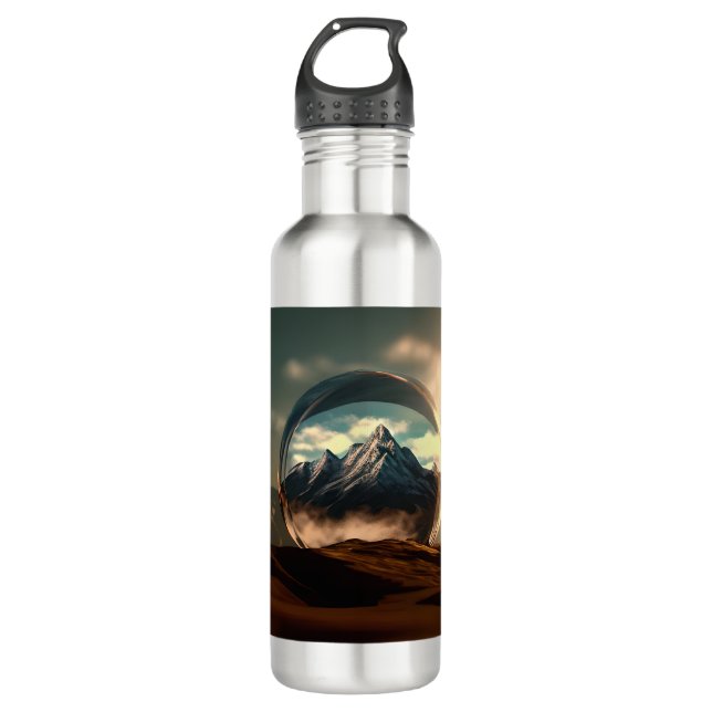 Berge in einer Blasen-Globe Edelstahlflasche (Vorderseite)