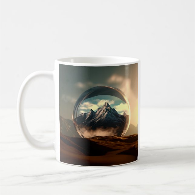 Berge in einer Blasen-Globe Kaffeetasse (Links)