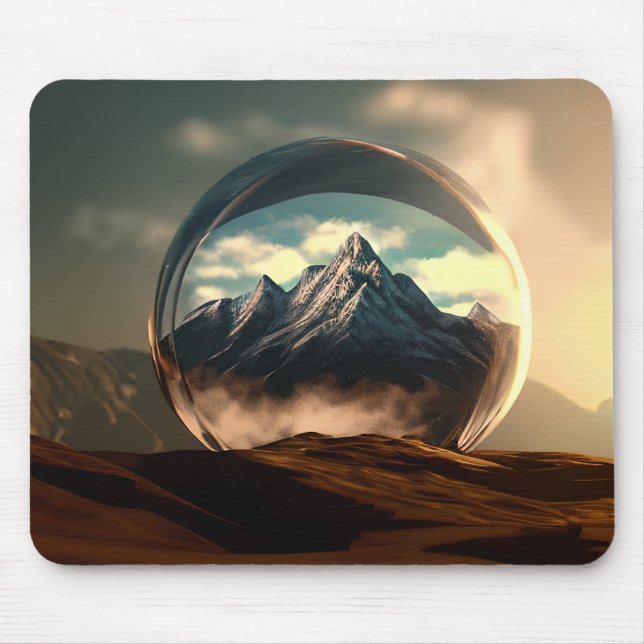 Berge in einer Blasen-Globe Mousepad (Vorne)