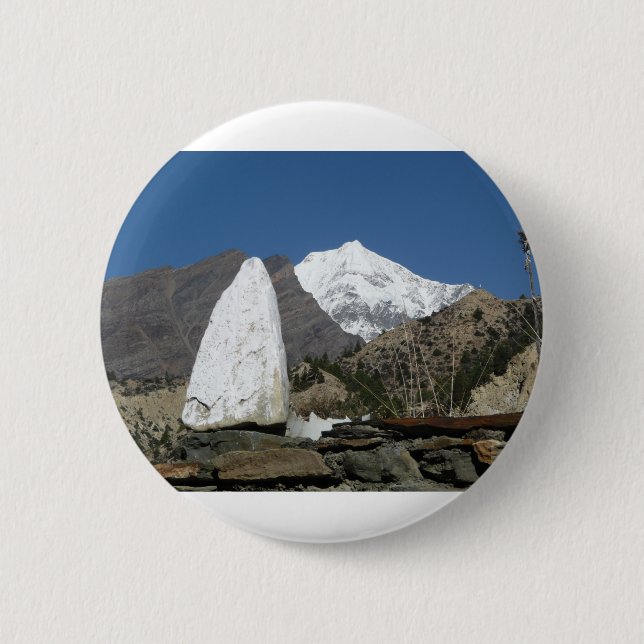 Berge in Nepal Button (Vorderseite)