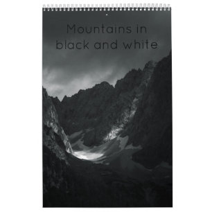 Berge in Schwarz-Weiß-Foto Kalender