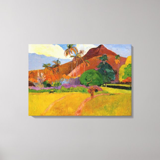 "Berge in Tahiti" - Paul Gauguin Leinwanddruck (Vorderseite)