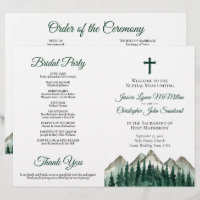 Berge & Kiefer DIY-Faltblatt Katholisches Hochzeit