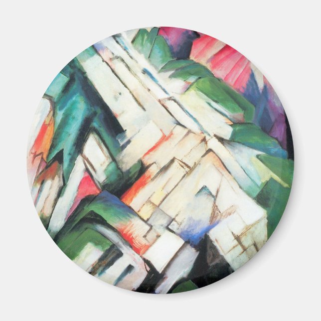 Berge (Landschaft) von Franz Marc, Vintage Kunst Magnet (Vorne)