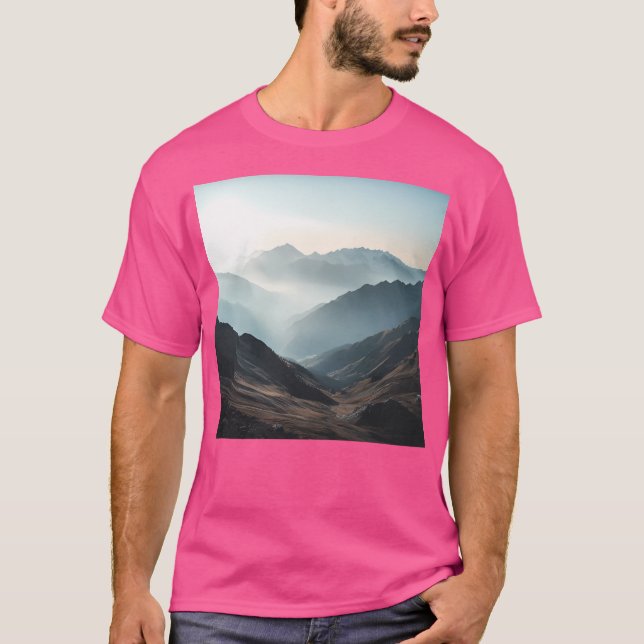 Berge Landschaftsgebirge Plakatwand der Natur A T-Shirt (Vorderseite)