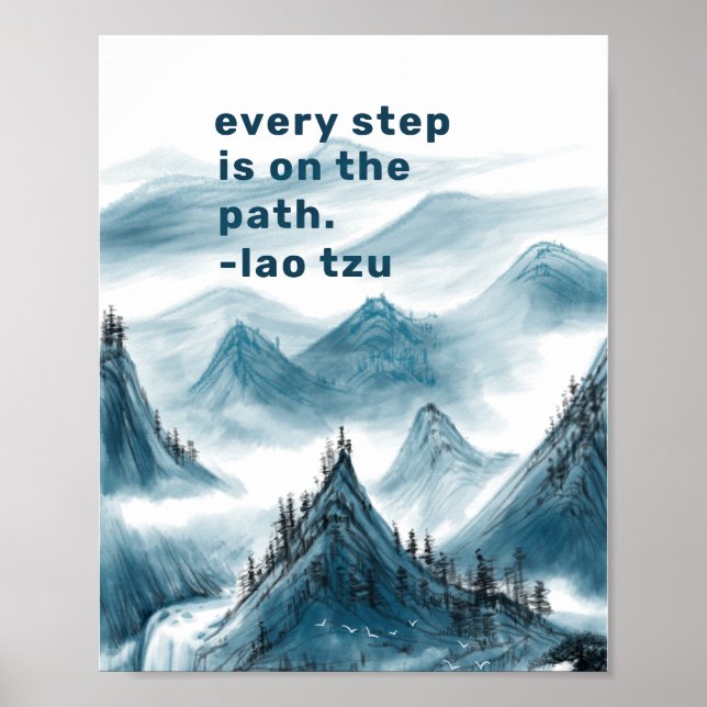 Berge Landschaftsmalerei Inspirierend Zitatposte Poster (Vorne)