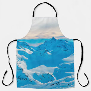 Berge mit Schneegipfeln und Sonnenuntergang Skynow Schürze