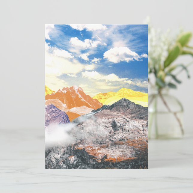 Berge (Montage von Fotos) 1 Dankeskarte (Stehend Vorderseite)